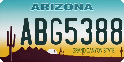 AZ license plate ABG5388