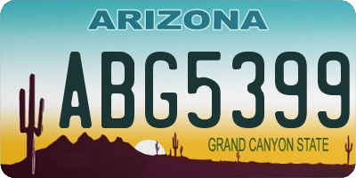 AZ license plate ABG5399