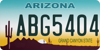 AZ license plate ABG5404