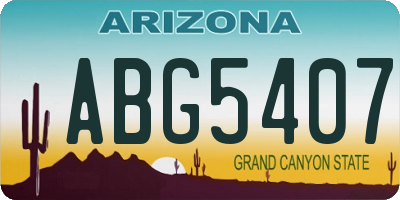 AZ license plate ABG5407