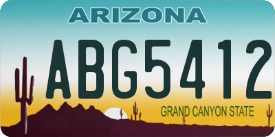 AZ license plate ABG5412