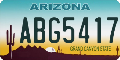 AZ license plate ABG5417