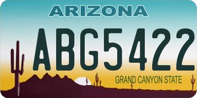 AZ license plate ABG5422