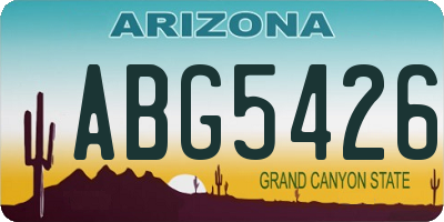 AZ license plate ABG5426