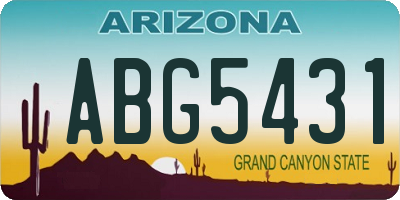 AZ license plate ABG5431