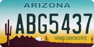 AZ license plate ABG5437