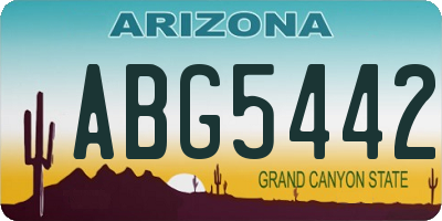 AZ license plate ABG5442