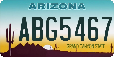 AZ license plate ABG5467