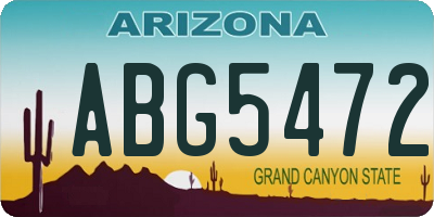 AZ license plate ABG5472