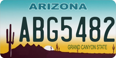 AZ license plate ABG5482