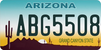 AZ license plate ABG5508
