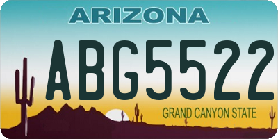 AZ license plate ABG5522
