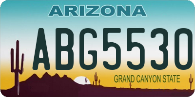 AZ license plate ABG5530
