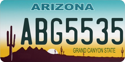 AZ license plate ABG5535