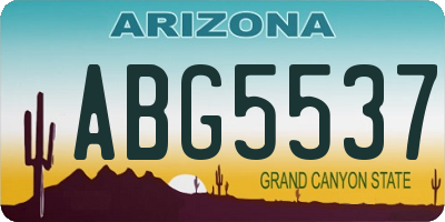 AZ license plate ABG5537