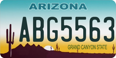 AZ license plate ABG5563