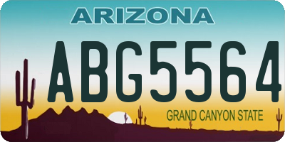 AZ license plate ABG5564