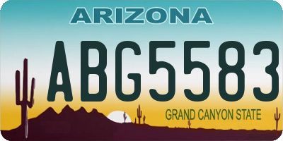 AZ license plate ABG5583