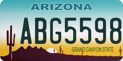 AZ license plate ABG5598