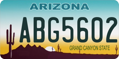AZ license plate ABG5602