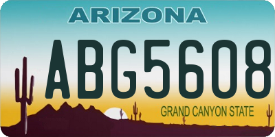 AZ license plate ABG5608