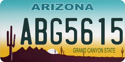 AZ license plate ABG5615