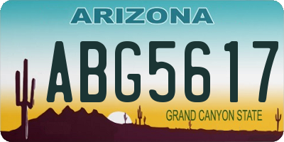 AZ license plate ABG5617