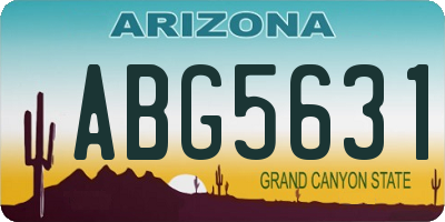 AZ license plate ABG5631