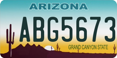 AZ license plate ABG5673