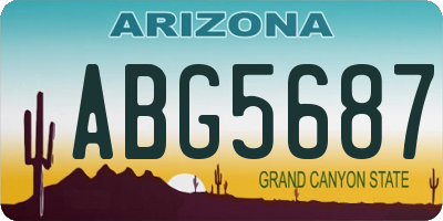 AZ license plate ABG5687