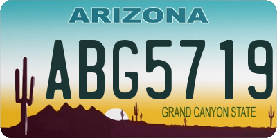 AZ license plate ABG5719