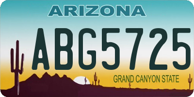 AZ license plate ABG5725