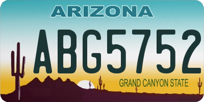 AZ license plate ABG5752