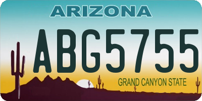 AZ license plate ABG5755