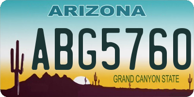 AZ license plate ABG5760
