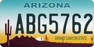 AZ license plate ABG5762
