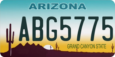 AZ license plate ABG5775