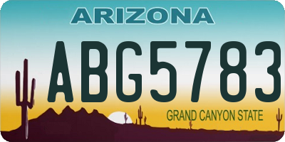 AZ license plate ABG5783