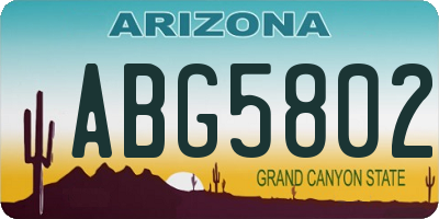 AZ license plate ABG5802