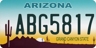AZ license plate ABG5817
