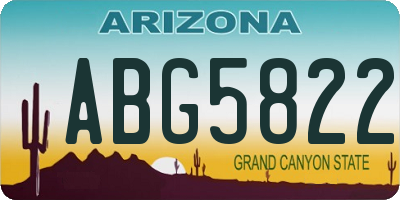 AZ license plate ABG5822