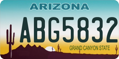 AZ license plate ABG5832