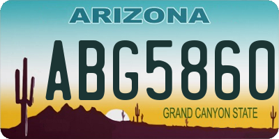 AZ license plate ABG5860