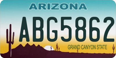 AZ license plate ABG5862