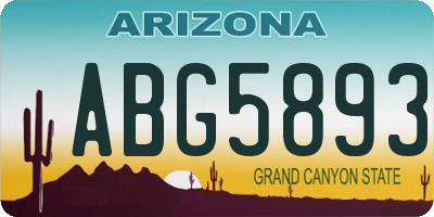 AZ license plate ABG5893