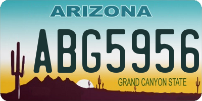 AZ license plate ABG5956