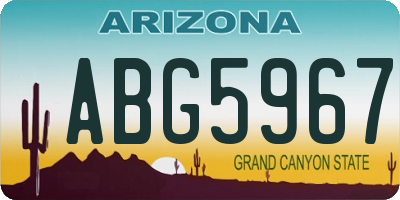 AZ license plate ABG5967
