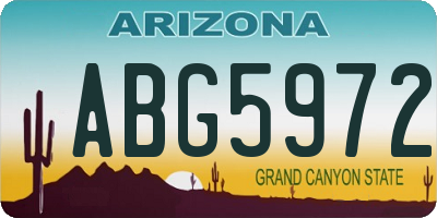AZ license plate ABG5972