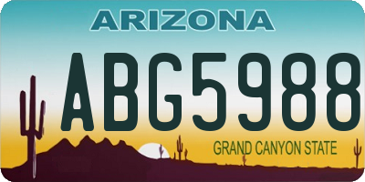 AZ license plate ABG5988