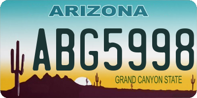 AZ license plate ABG5998